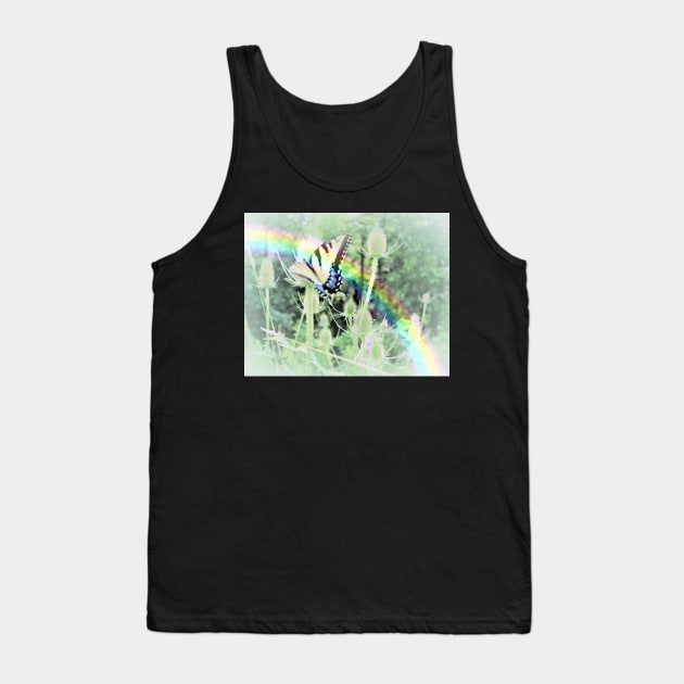 Swallowtail and Rainbow Tank Top by Mzzart